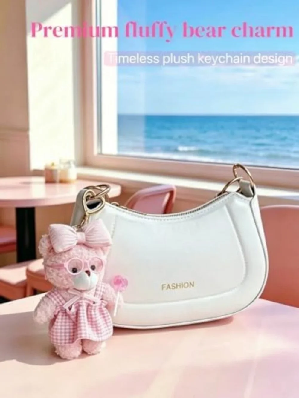 Cute Bear Keychain Bag Charm | Adorable Purse Accessory for Handbags & Backpacks